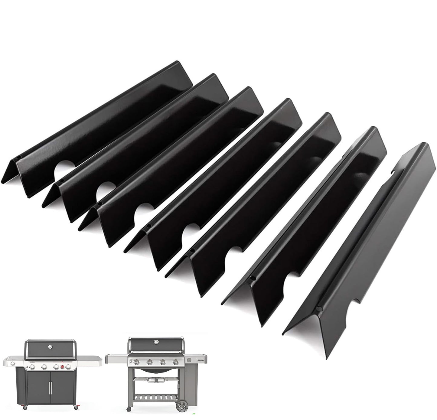 66033 Flavorizer Bars (Brennerschutz) für Weber GS4 Genesis II 400 / LX 400 Serie E-410/ S-410/ SE-410/ E-435 / S-435/ LX E/S-440 Gasgrills, Porzellan-emaillierter Stahl