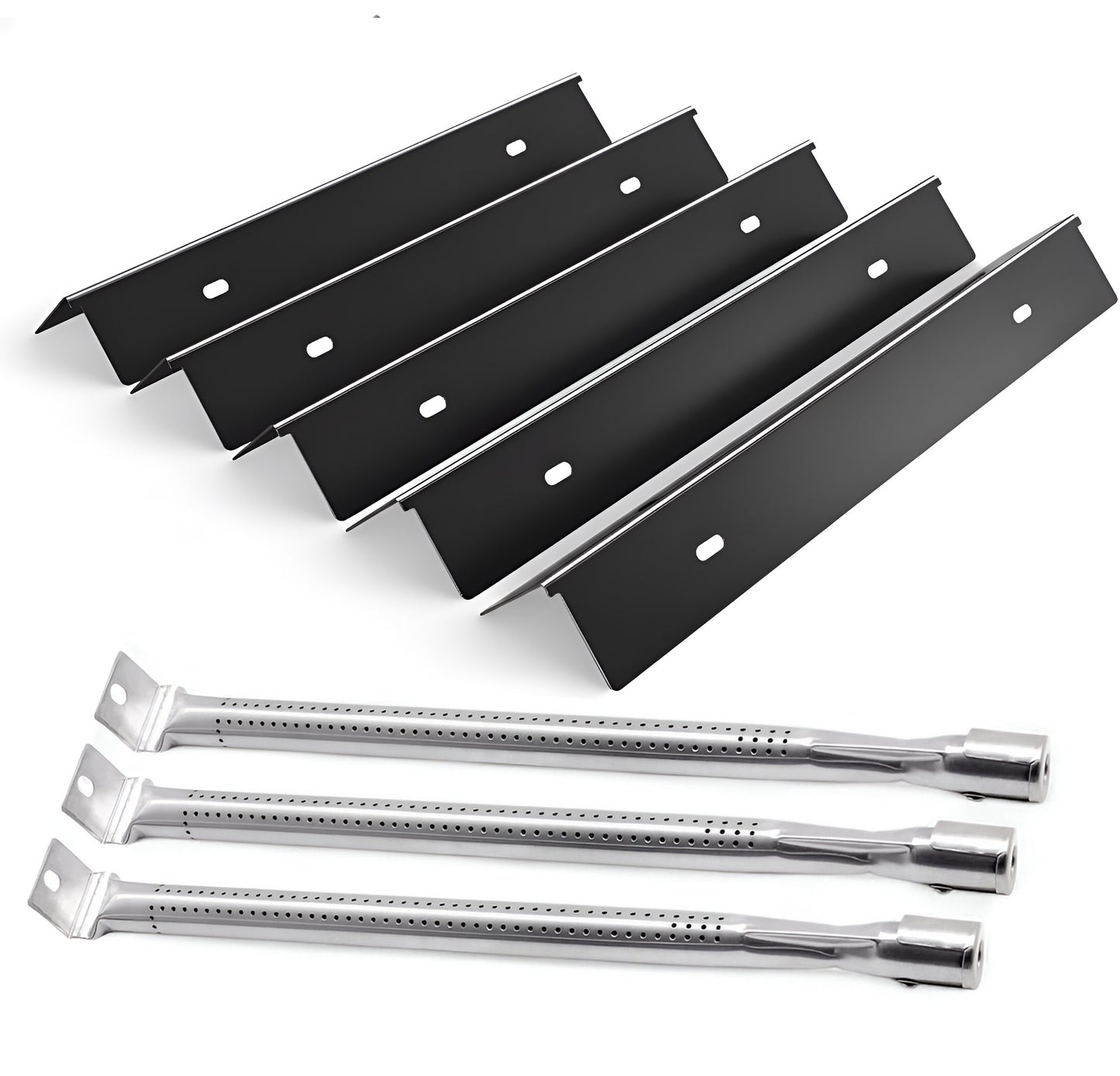 Ersatz Grillteile für Napoleon Rogue 425 – Porzellanemaillierte Flammenverteiler & Edelstahl Grill Brenner Set