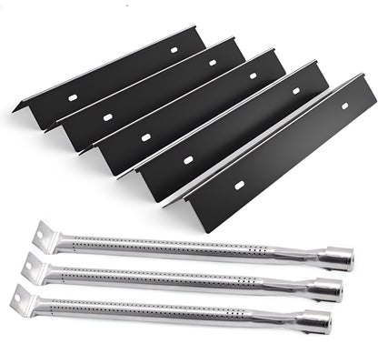 Ersatz Grillteile für Napoleon Rogue 425 – Porzellanemaillierte Flammenverteiler & Edelstahl Grill Brenner Set