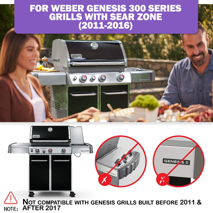 Flavorizer Bars, Burners & Heat Deflectors Set for Weber Genesis 330 Grills (2011–2016) - Fits Genesis S-330, ESP-330, Porcelain Enameled