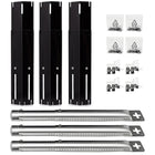 Set of 3 Adjustable Porcelain Steel Burner Covers / Flavorizer Bars, and Stainless-Steel Burners (2.54 cm Diameter) for BBQ Gas Grills, Universal-Fit Parts
