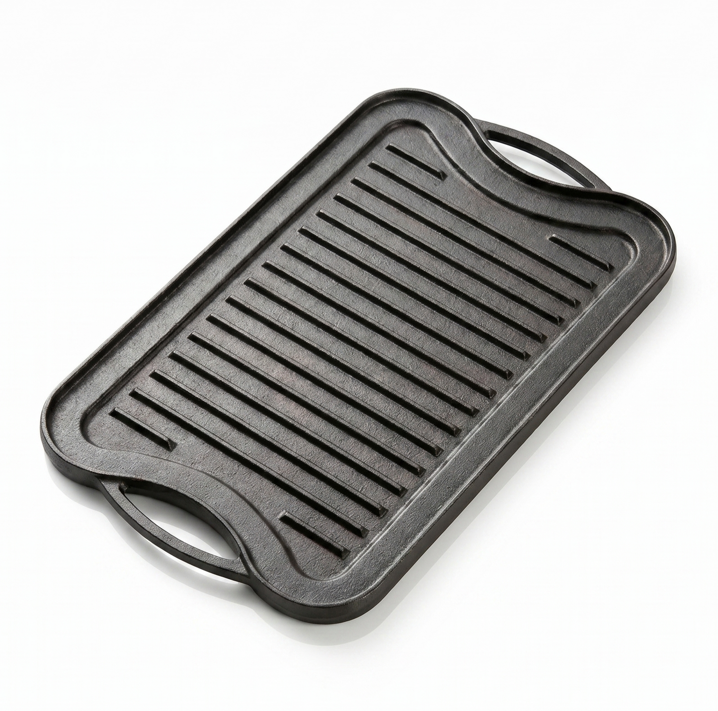Reversible Cast Iron Griddle for Indoor Stovetop & Outdoor Grill – 46cm x 25cm Dual-Sided Surface