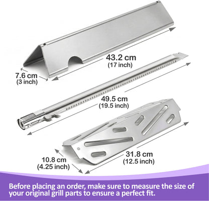 Flavorizer Bars, Burners & Heat Deflectors Set for Weber Genesis II 300 & Genesis 300 Series Grills (2017 & newer) - Fits Genesis II S-310, S-315, S-325, S-330, S-335 Grills, Stainless Steel