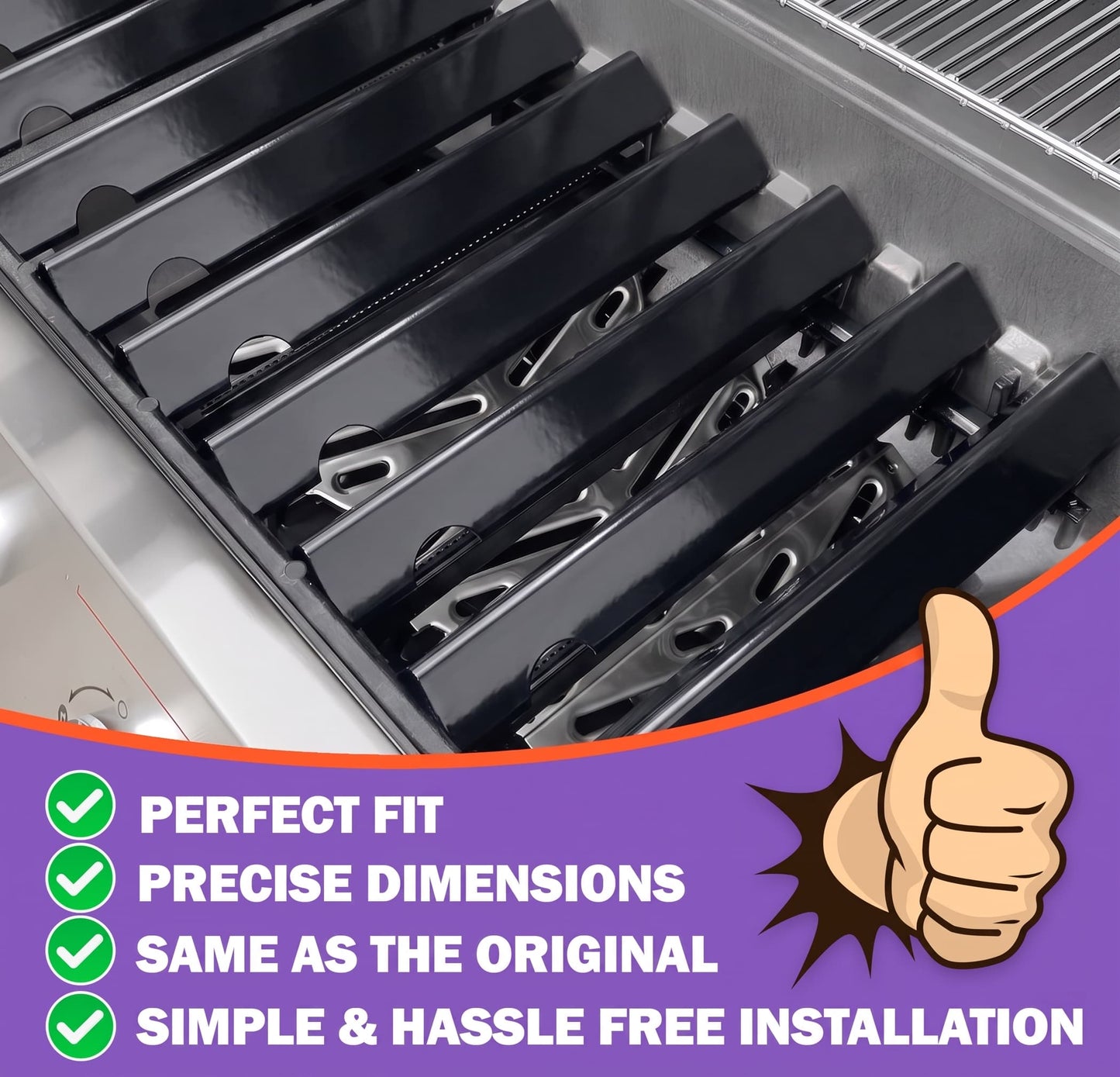 Porcelain-Enameled Flavorizer Bars for Weber Genesis II E-610/S-610 and LX E-640/S-640 (2017 & Newer), Replacement for Weber 66796/66687 - 11 Pack
