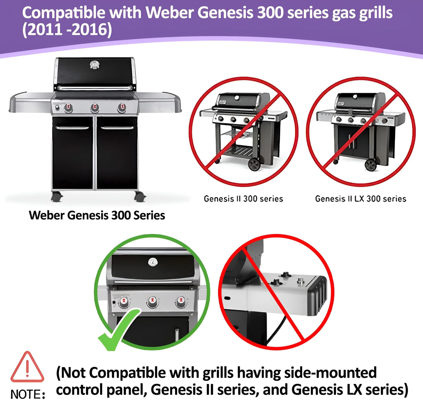 Weber Genesis Grill Parts – 7620 Flavorizer Bars & 7622 Heat Deflector Set for E-310, E-320, E-330, S-330 (300 series, Front Burner Controls)