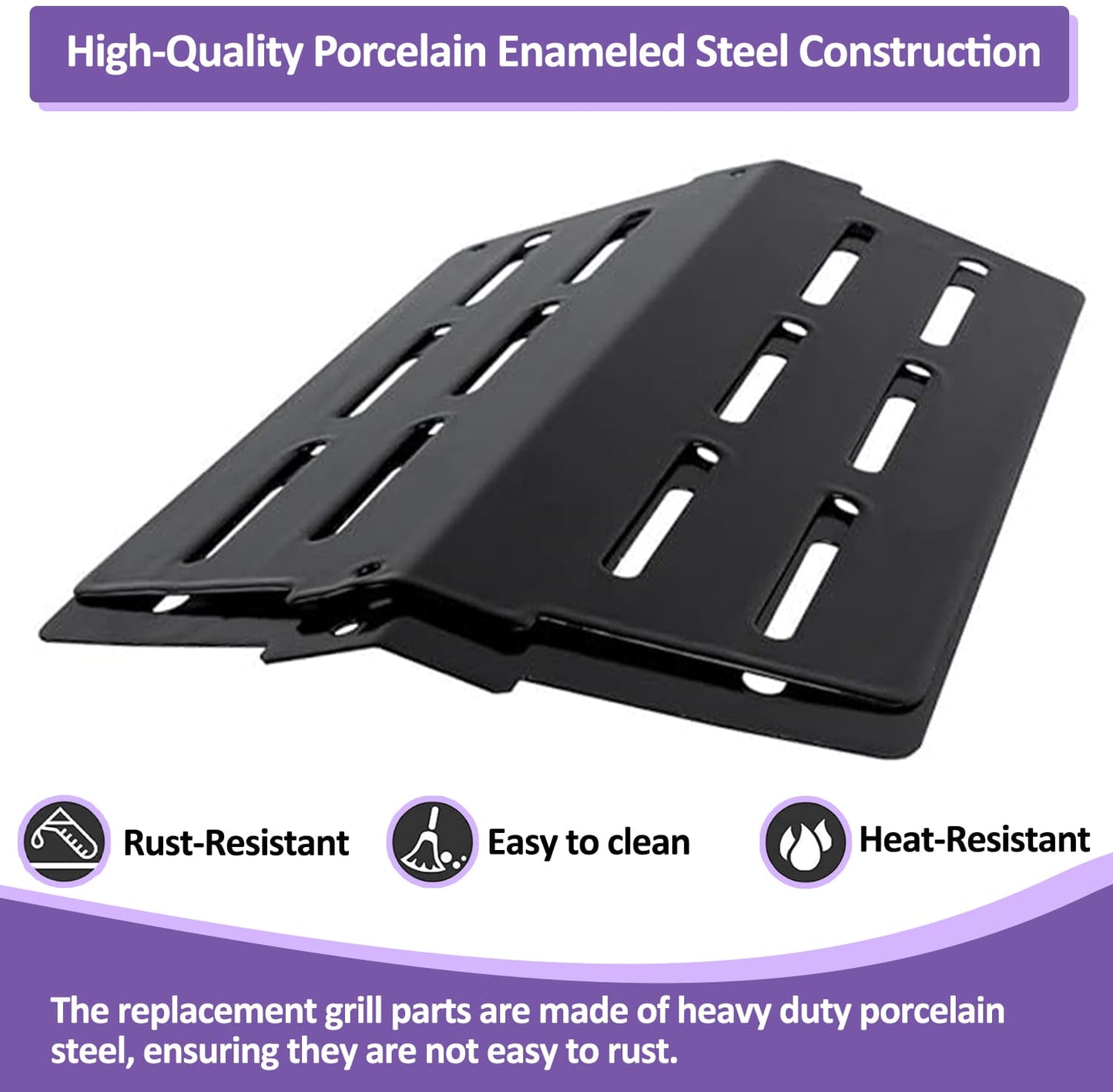 Weber Genesis Grill Parts – 7620 Flavorizer Bars & 7622 Heat Deflector Set for E-310, E-320, E-330, S-330 (300 series, Front Burner Controls)