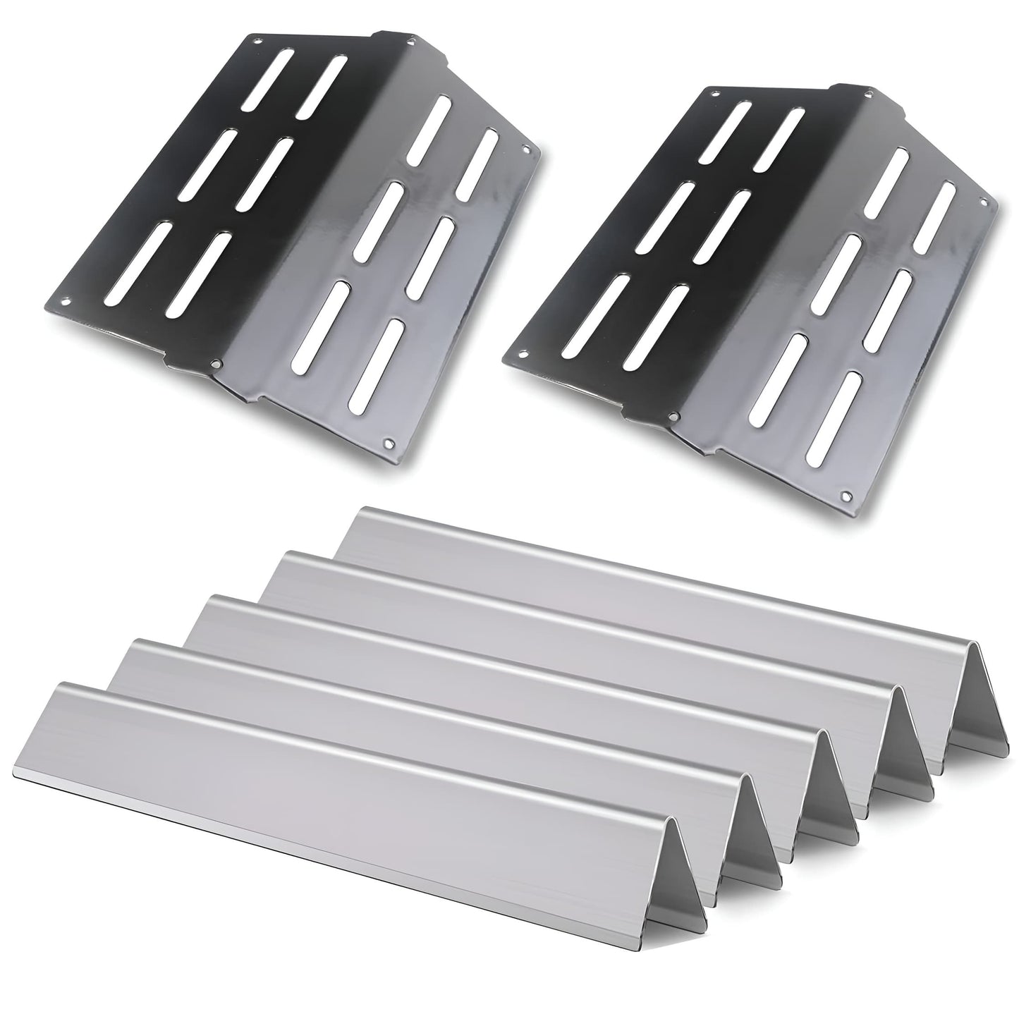 Weber Genesis Grill Parts – 7620 Flavorizer Bars & 7622 Heat Deflector Set for E-310, E-320, E-330, S-330 (300 series, Front Burner Controls)