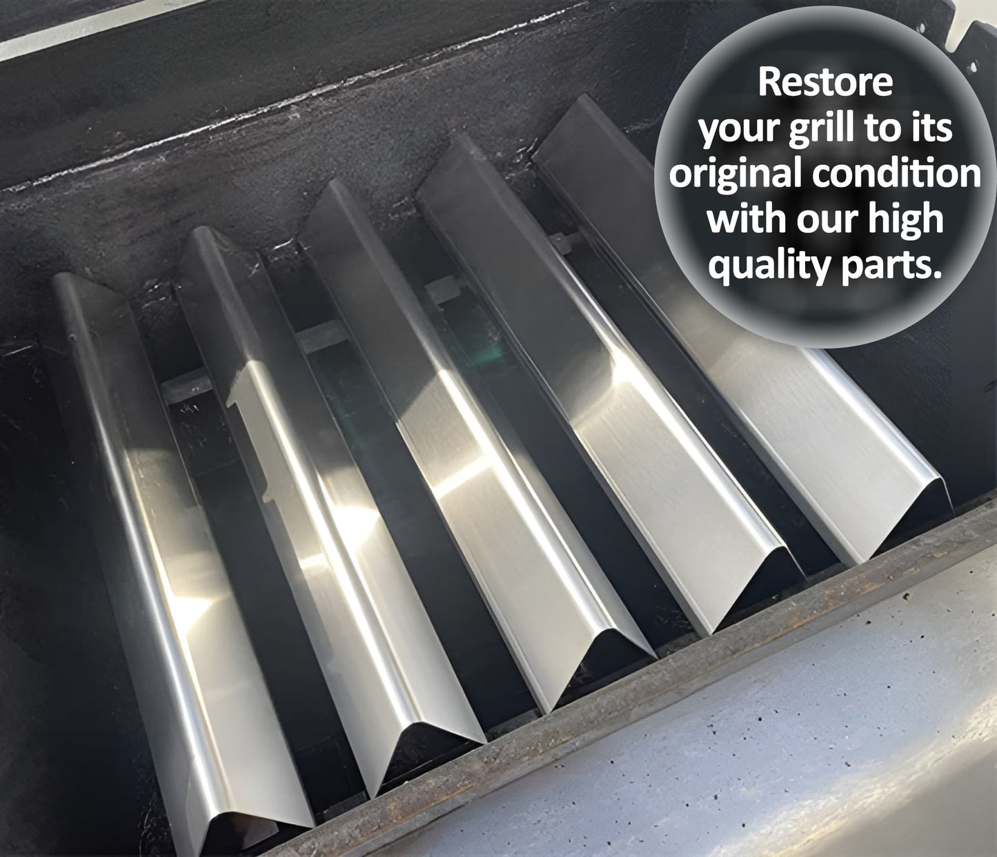 Weber Genesis Grill Parts – 7620 Flavorizer Bars & 7622 Heat Deflector Set for E-310, E-320, E-330, S-330 (300 series, Front Burner Controls)