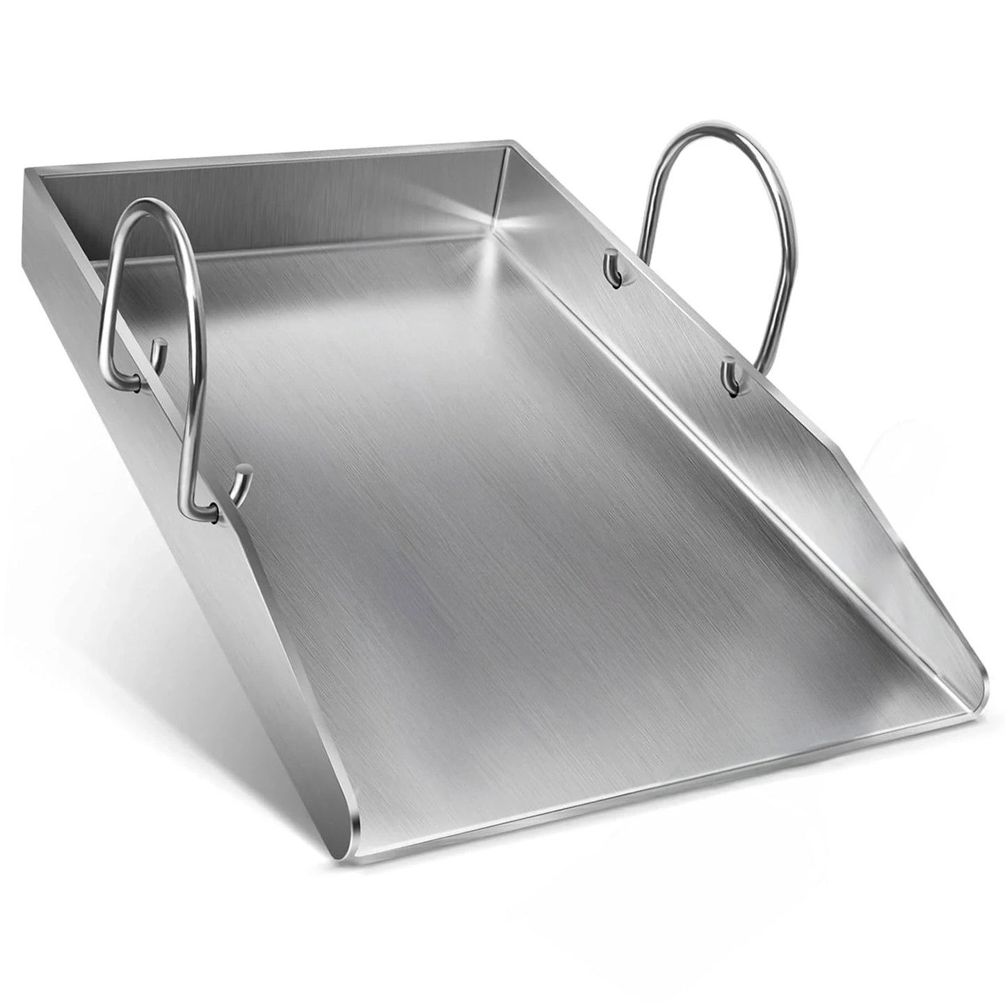 Plancha Grillplatte – Dicke Edelstahl-BBQ-Grillplatte mit abnehmbaren Griffen, 40 x 30 cm – Für Gas- & Holzkohlegrills