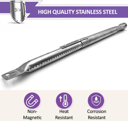 Universal Tube Burners with Adjustable Length 35.5 cm to 48.5 cm | Fits Most European Grills Including Napoleon, Landmann, Nexgrill (Set of 4)