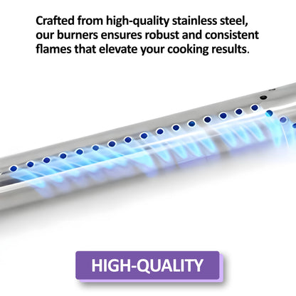 Universal Tube Burners with Adjustable Length 35.5 cm to 48.5 cm | Fits Most European Grills Including Napoleon, Landmann, Nexgrill (Set of 4)