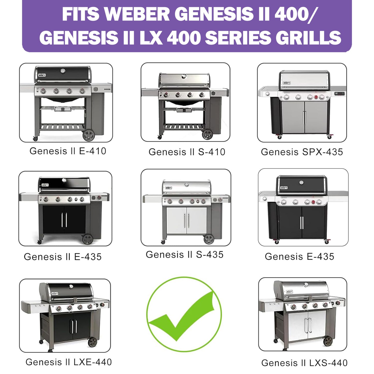 67490 Brenner für Weber Genesis II & II LX 400 Serie, Ersatzteile für Weber GS4 Genesis 2 E-410/E-415/S-410/S-415/S-435/LX E-440 & mehr, Weber Grill Ersatzteile, 49,5 cm