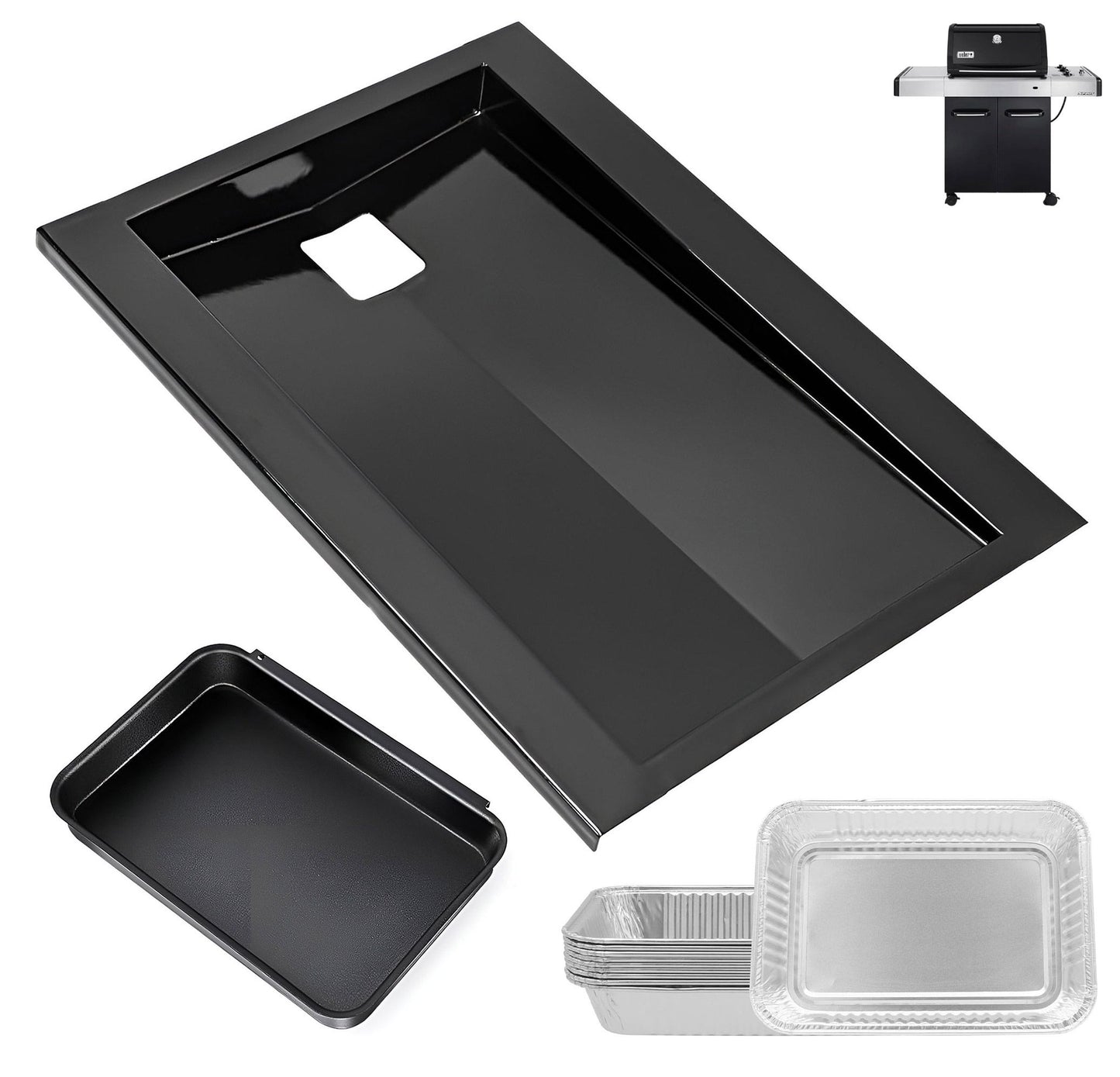Grease Tray Set for Weber Spirit 300 Series Grills (2009-2012 Side Controls) | Fits E-310, E-320, EP-310, EP-320, SP-310 & More | Replaces 91354