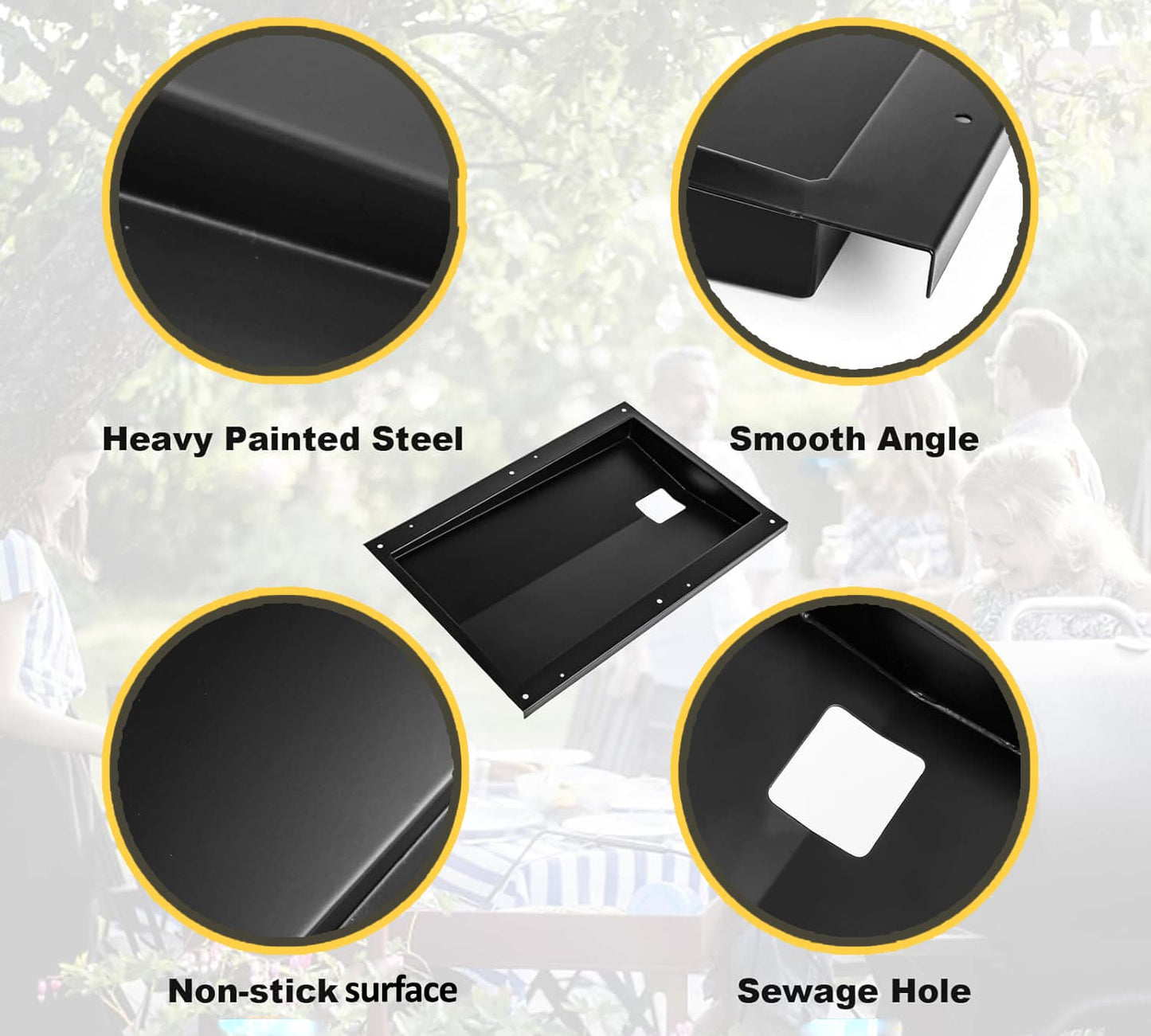 69804 Grease Tray with Grease Cup for Weber Spirit 300 Series Grills (E310/ E320/ S310/ S320) , 44.5 cm x 31cm Replacement Drip Tray