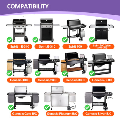 Gusseisen-Grillplatte für Weber Spirit 300 & Spirit II 300 Serie, Spirit 700/900, Genesis Silver/Gold/Platinum B/C, Genesis 1000–5000 Gasgrills (ersetzt 7598)