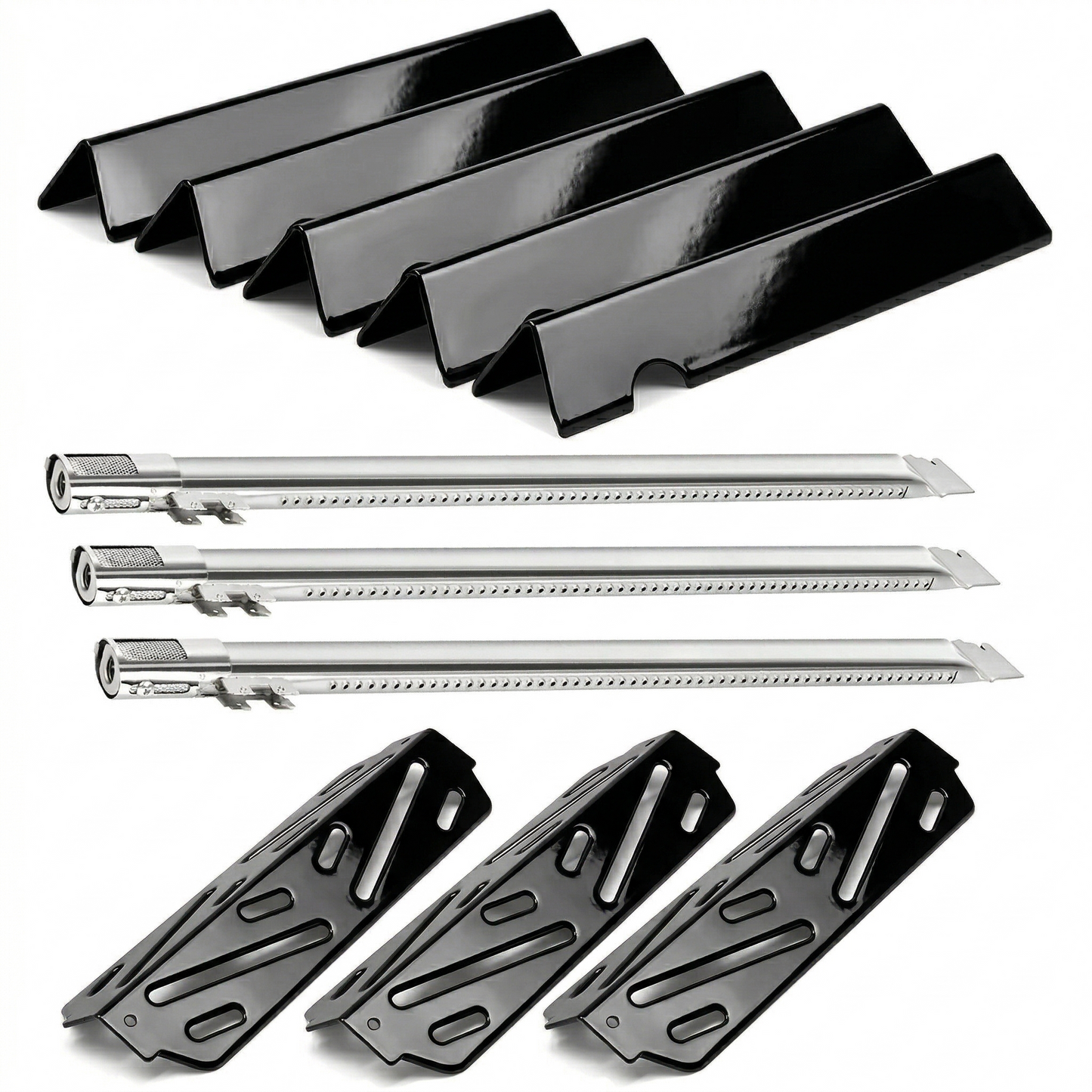 Flavorizer Bars, Burners & Heat Deflectors Set for Weber Genesis II 300 & Genesis 300 Series Grills (2017 & newer) - Fits Genesis II E-310, E-315, E-340 Grills, Porcelain-Enameled