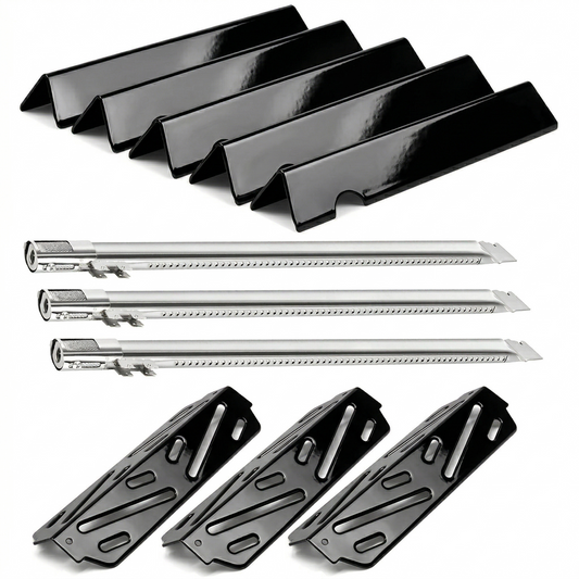 Flavorizer Bars, Burners & Heat Deflectors Set for Weber Genesis II 300 & Genesis 300 Series Grills (2017 & newer) - Fits Genesis II E-310, E-315, E-340 Grills, Porcelain-Enameled