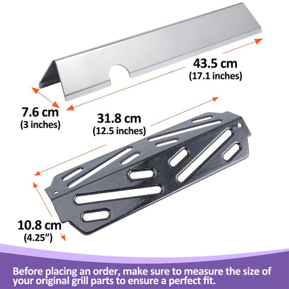 Flavorizer Bars and Heat Deflector Set for Weber Genesis II 400/ LX 400 Series - Genesis II 410/415/435/440 Grill Parts, Stainless Steel