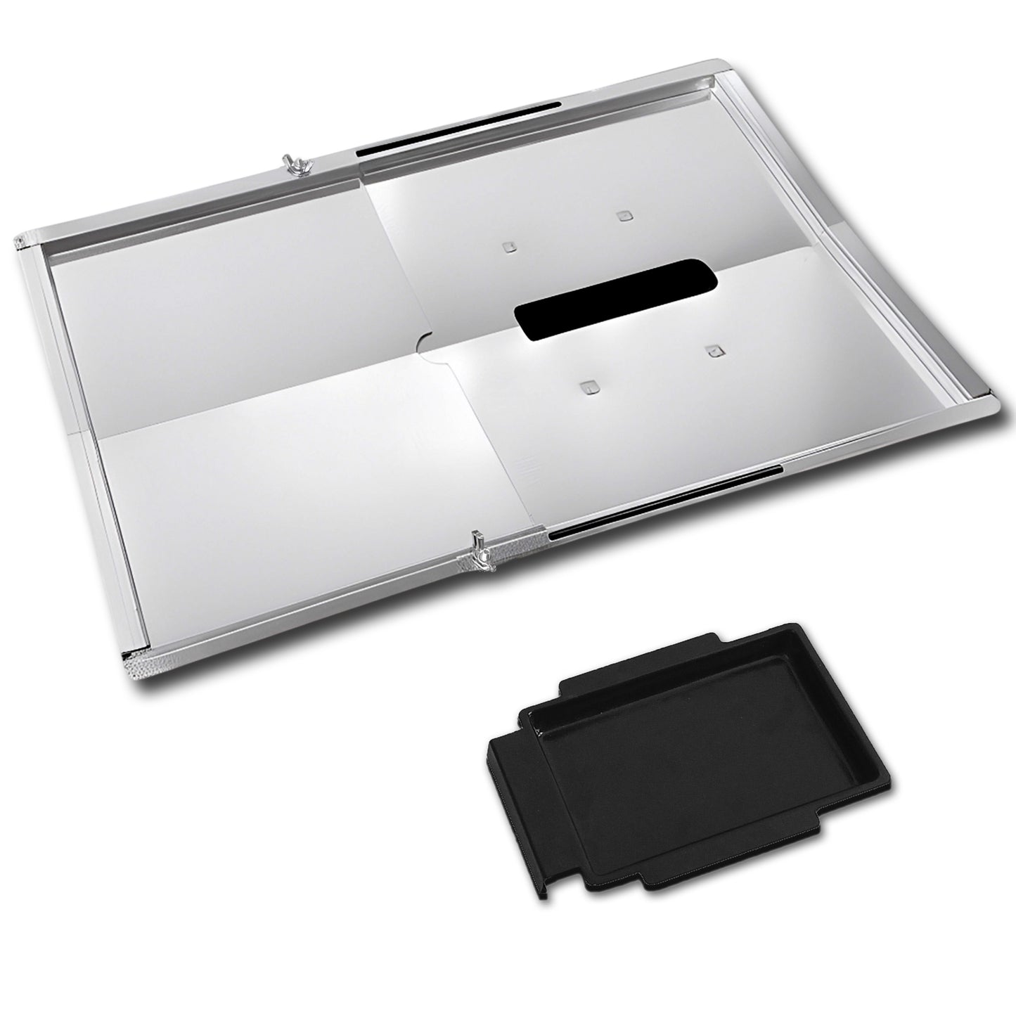 Verstellbare Auffangwanne / Fettwanne (30-46 cm) x 31 cm für kleine Grills – Universal passend für Weber, Napoleon, Landmann & viele mehr