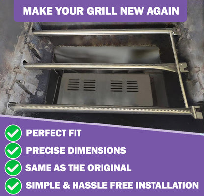 67722 67820 Ersatzbrenner für Weber Genesis 300 Serie Gasgrills (mit Seitenbrennersteuerung) E-310/E-320/EP-320/S-320/CEP-310 und viele mehr, Edelstahl