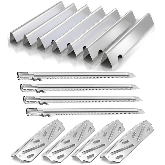 Stainless steel flavorizer bars, burners & heat deflectors kit for Weber Genesis II 400 series grills. replaces 66033, 66041, 67489