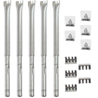 Set of 5 Adjustable Length BBQ Gas Grill Parts Replacement Stainless Steel Tube Burners (1/2 inch diameter) for Gas Grill Models from Charbroil, Nexgrill and most other manufacturers
