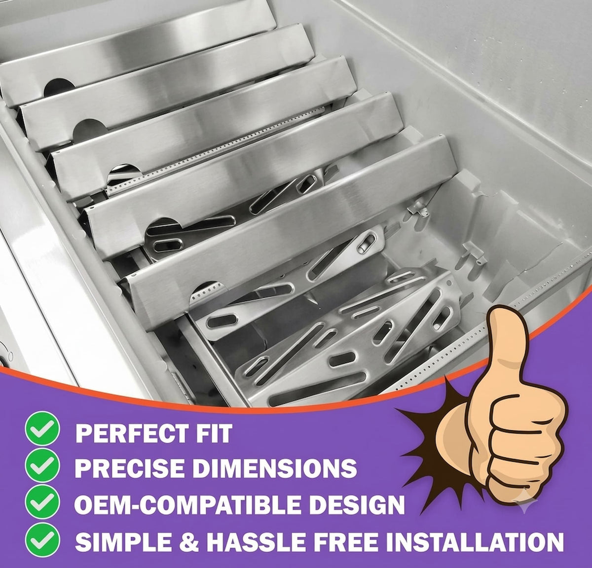 Flavorizer Bars and Heat Deflector Set for Weber Genesis II 400 & Genesis 400 Series - Fits 410/415/435/440, Stainless Steel