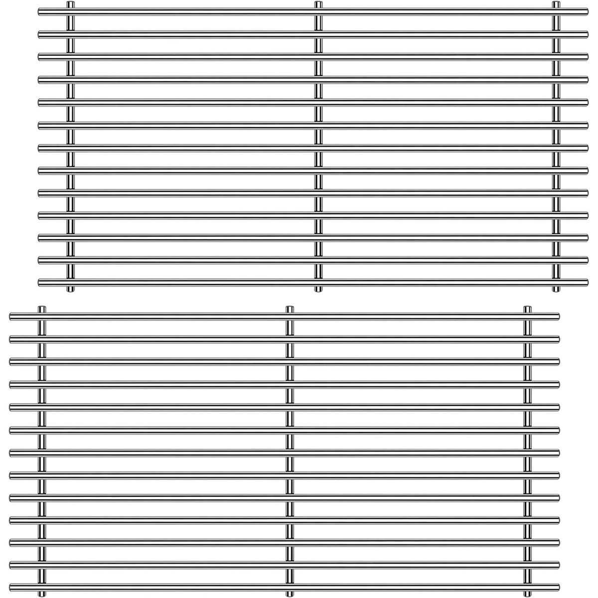 Stainless steel grill grates set replacing Weber 66094 & 66801 for Genesis II 200 & LX 200 gas grills 2-pack.