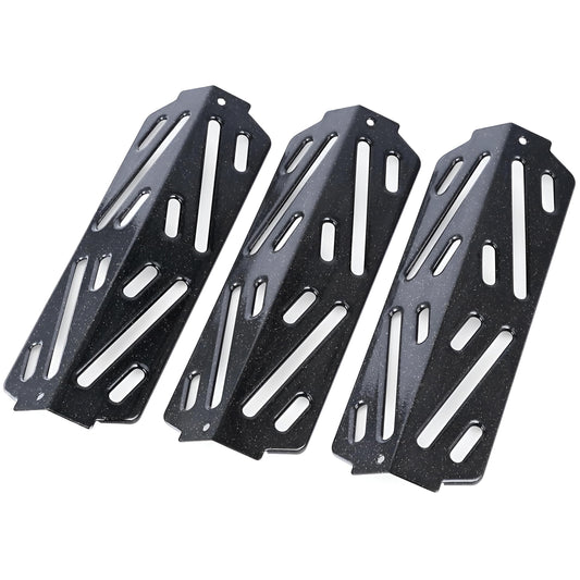 3-pack porcelain heat deflectors replacing Weber 66040 for Genesis II 300 series gas grills.