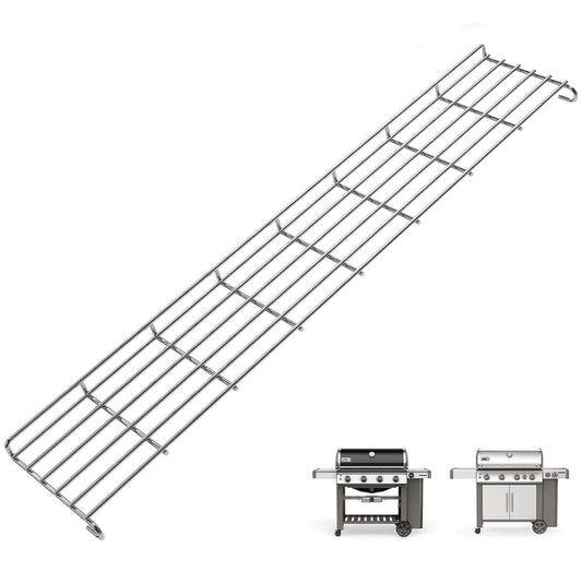Stainless steel warming rack replacing Weber 66045 for Genesis II 400 series gas grills