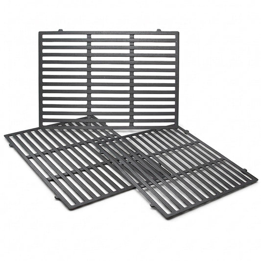 Cast iron grill grates set replacing Weber 66096 for Genesis II 610 & LX 640 series gas grills.