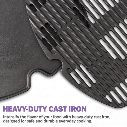 Replacement Cast Iron Grill Grate & Grill Griddle Set for Weber Q300, Q320, Q3000, Q3100, Q3200 Series (Pre-2023) –  Replaces Weber 7646, 6506