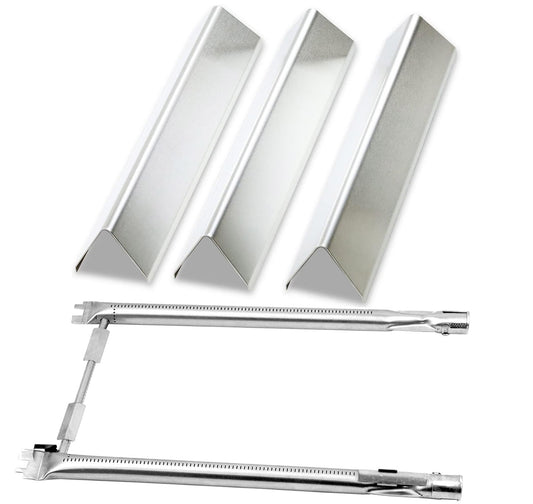 Stainless steel flavorizer bars and burners set replacing Weber 7635 and 69785 for Spirit & Spirit II 200 grills.