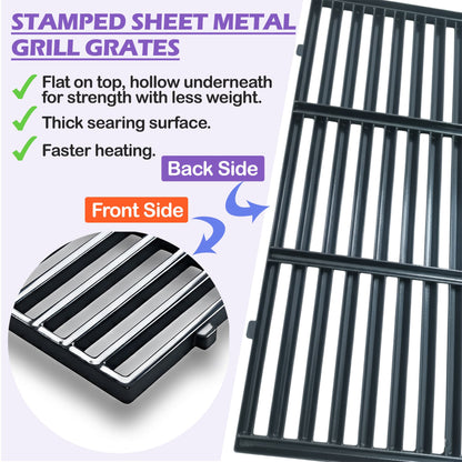 Grill Grates for Weber Spirit 200 & Spirit II 200 with Front-Controls - Fits E-210/E-215/E-220/S-210/S-215/S-220, Replacement for Weber 7637, Porcelain-Enameled Steel