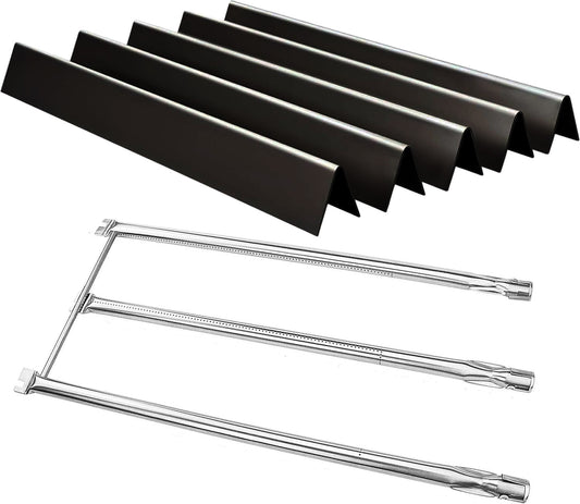 5-pack porcelain Flavorizer bars and 3-pack burner set replacing Weber 7536/7508 for Spirit 300 & Genesis gas grills.