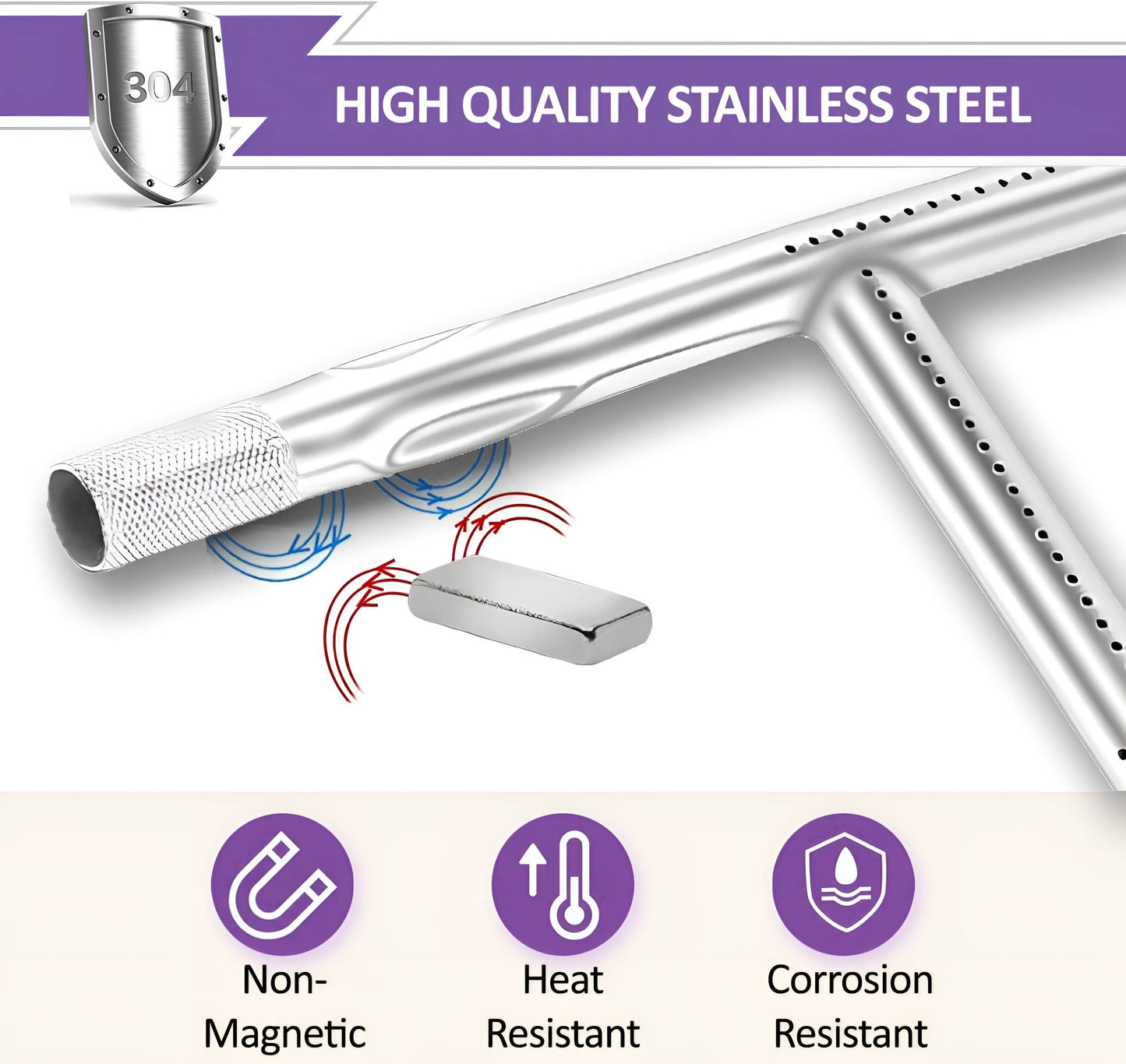 60040/69957/41657 Burner for Weber Q 100/1000 Series Grills (Q1000, Q1200, Q100, Q120, Baby Q) - 43 cm, Weber Q Grill Parts