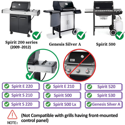 7507 Brennerset für Weber Spirit E-210/E-220/S-210/S-220, Spirit 500 Serie & Genesis Silver A Gasgrills (seitlich montierte Bedienelemente), 68,6 cm