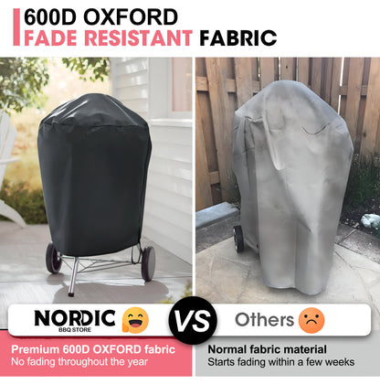 7176 BBQ Grillabdeckung für 56 cm Holzkohlegrill, 600D Oxford-Gewebe, Strapazierfähig & Wasserdicht, PU-Abdeckung für Weber 22 Zoll Master Touch Holzkohlegrill, Original Kettle Grill und mehr (72,5 B x 60 T x 89 H cm)